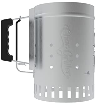 Char-Griller® Holzkohlegrill-Kaminanzünder mit Schnellspanner-Auslöser zum schnellen Anzünden von Grillkohle, kompatibel mit jedem Holzkohlegrill, 30,5 cm