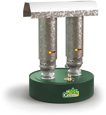 BioGreen Paraffin-Gewächshaus-Heizung WARMAX Power 5 | max. 600 Watt Heizleistung | für Gewächshäuser bis 5 m² | bis zu 3,5 Tage Brenndauer/Füllung