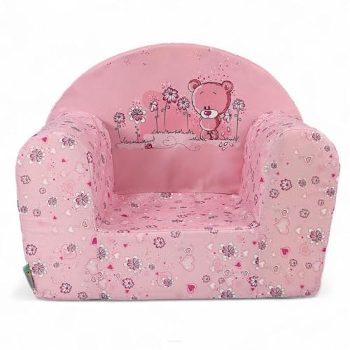 FORTISLINE Kindersessel MINI 40 x 39 x 33 cm - Kinderzimmer Sessel aus Mikrofaser mit Schaumstofffüllung, abnehmbarem waschbarem Bezug, Oeko-TEX, handgefertigt in der EU