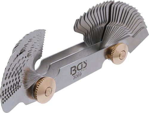 BGS 3069 | Doppel-Gewindeschablone, 52 Blatt | metrisch 0,25-6,0 mm, Whitworth 4G - 62G