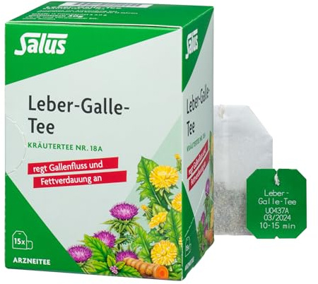 Salus – Leber-Galle-Tee – 1x 15 Filterbeutel (30 g) – Arzneitee – Kräutertee Nr. 18a – regt Gallenfluss und Fettverdauung an