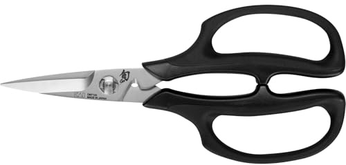 KAI Shun japanische Küchenschere für Kräuter , schwarz mit einer Gesamtlänge von 19 cm - Schneide 5 cm - Premiumqualität Kräuterschere Schere Küche