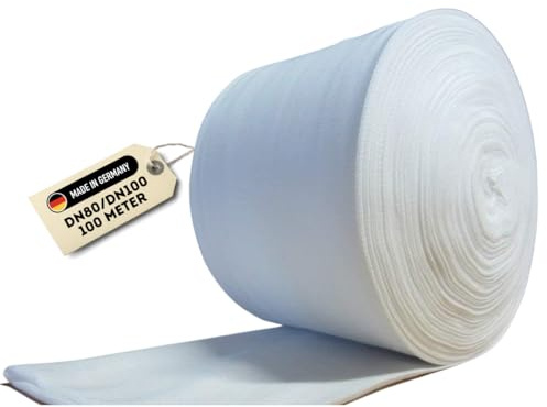Doubleyou Geovlies & Baustoffe Drainagevlies 100m | Filterstrumpf für Drainagerohre | DN100/DN80 | Filterschlauch | Perfekt für Drainagesysteme | Langlebig | Schutz vor Verstopfung & Staunässe