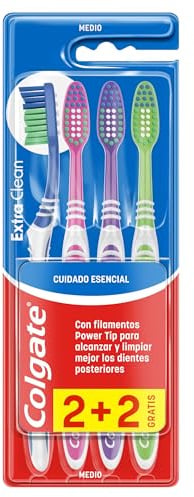 Colgate Extra Clean Zahnbürste, Medium, (1 Packung, 4 Stück)