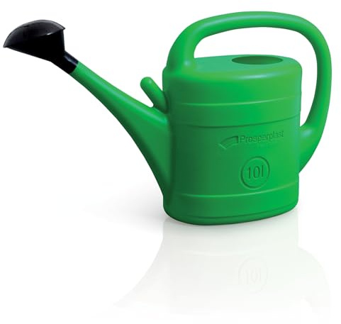 Prosperplast Gießkanne 10 Liter | grün | für Haus & Garten | aus robustem Kunststoff | Gartengießkanne mit Abnehmbarer Brause | zur einfachen Bewässerung von Blumen, Pflanzen & Bäumen (1)