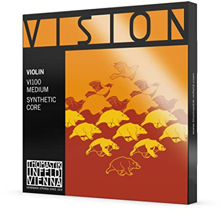 Thomastik 634165 Saiten für Violine Vision Synthetic Core, Satz 1/2 Mittel