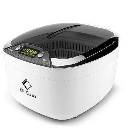 LifeBasis 850ml Ultraschallreiniger Digitales Ultraschallreinigungsgerät mit LED Beleuchtung Zahnspangenreinigung Ultraschallgerät für Brille CDs DVD Schmuck Uhren E-Zigarette
