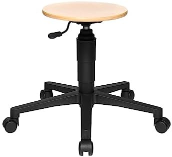 TOPSTAR TEC 60 Arbeitshocker buche | Made in Germany | Ergonomisch | Stehhilfe, Stehhocker | höhenverstellbar | Geprüfte Sicherheit nach GS-Intertek