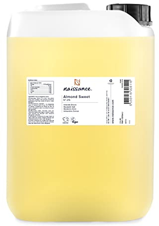 Naissance Natürliches Süßes Mandelöl (Nr. 215) 5 Liter – Vegan, Gentechnikfrei – Ideal zur Haar– und Körperpflege, für Aromatherapie und als Basisöl für Massageöle