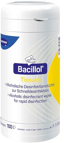 Bacillol Tissues: Alkoholische Schnell-Desinfektionstücher in praktischer Spenderdose, 100 Tücher