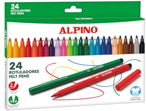 ALPINO AR001003 Pack 24 Filzstifte Fineliner farblich sortiert