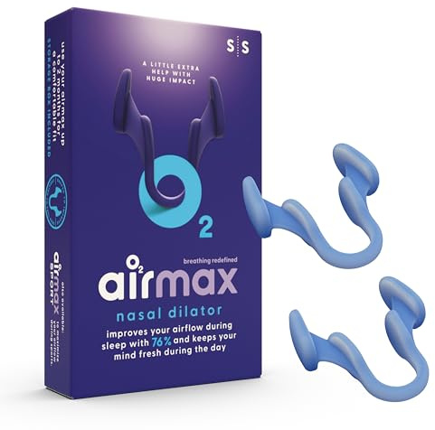 Airmax Nasenspreizer - Nasenöffner - 76% mehr Luft durch die Nase - Anti schnarch Nasendilatator - Besser atmen, Besser schlafen - Freie Nasenatmung - Zwei Stücks klein blau*