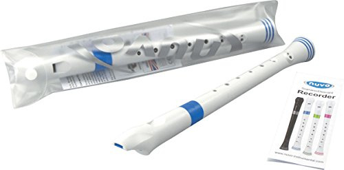 NUVO Sopranblockflöte, weiß-blau, barock