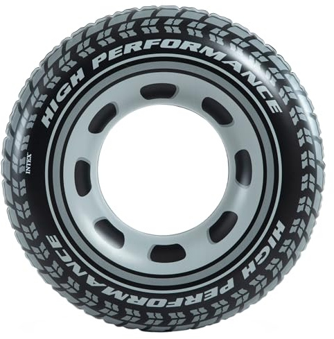 Intex 59252NP - Aufblasbarer Schwimmring Reifen, Vinyl, Schwarz, 91 cm