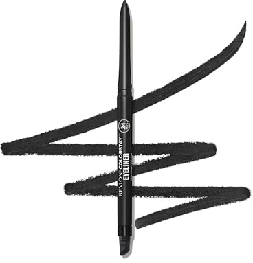 Revlon ColorStay Eyeliner Pencil, Nicht Übertragender und Wasserfester Eyeliner-Stift, Schwarz, Integrierter Anspitzer und Schwamm, 201 Black, 0.28 g