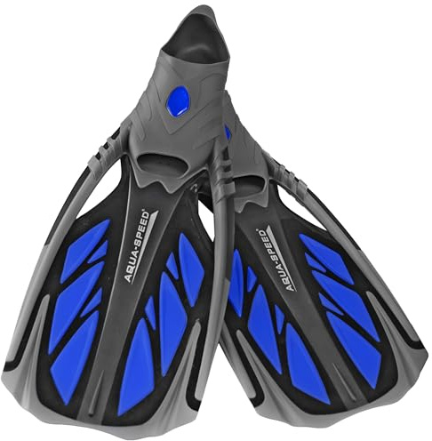 Aqua Speed INOX Unisex Flossen für bequemes Schnorcheln Tauchen Schwimmen | Taucherflossen | Schwimmflossen | Schnorchelflossen, grau/blau, 38/39