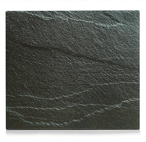 Zeller 26289 Herdblende-/Abdeckplatte Schiefer, Glas, anthrazit, 56 x 50 x 0.78 cm
