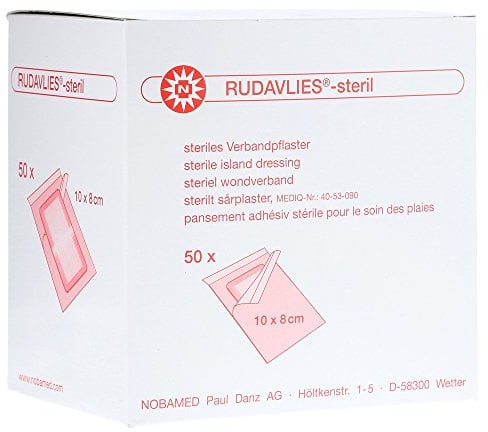 Rudavlies Steril – steriles Pflaster zur Wundversorgung 10 cm x 8 cm (50 Stück)