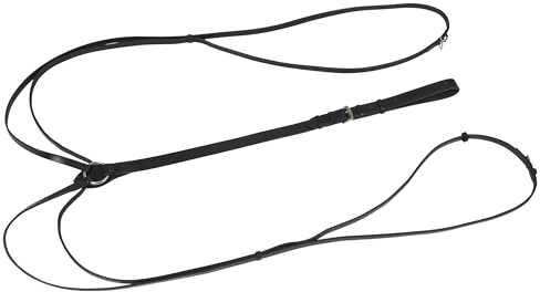 Covalliero Dreieckszügel, Ausbinder, Wienerzügel, Pony, Leder, schwarz, verstellbar