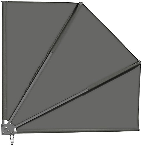 Royal Gardineer Balkonfächer: Sichtschutz-Fächer für Balkon, 140 x 140 cm, anthrazit (Balkonfächer zum Klemmen, Seitenmarkise, Zaun)