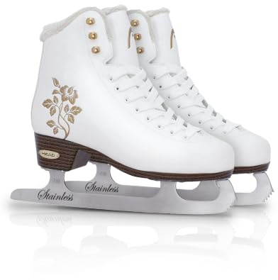 HEAD Eiskunstlauf Schlittschuhe Opal I Damen Schlittschuhe mit Edelstahlkufe I Floral-Design I ideal für Einsteigerinnen - Weiß