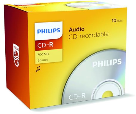 Philips CD-R Audio Rohlinge (700 MB / 80 Minuten, 10er Jewel Case)