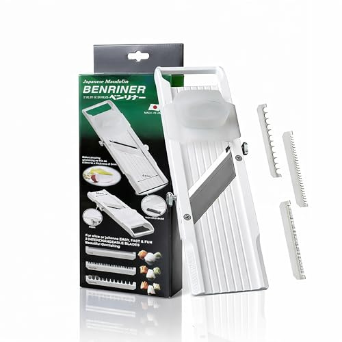 Benriner BN-64W-1 Mandoline, Edelstahl, Weiβ