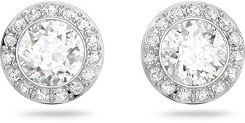 Swarovski Una Angelic Ohrstecker, Rundschliff, Weiß, Rhodiniert