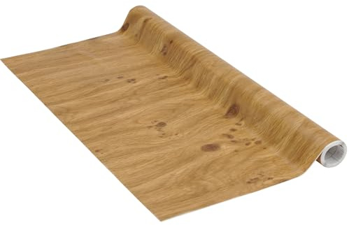 Klebefolie Perfect Fix® Eiche Astig, Holzfolie, Dekofolie, Möbelfolie, Tapeten, selbstklebende Folie, ohne Phthalate, keine Luftblasen, Natur-Holzoptik, 45cm x 2m, Stärke: 0,15 mm, Venilia 53334