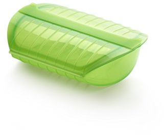 Lékué - Dampfbox mit Einlegeboden, 3-4 Personen, 1400 ml, grün