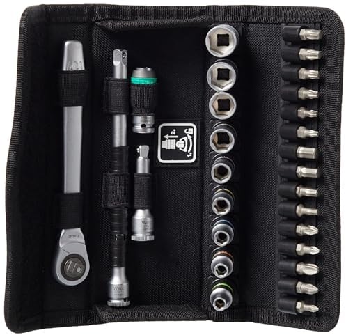 Wera 05004018001 8100 SA 8 Zyklop Metal-Knarrensatz, Umschalthebel, 1/4 Zoll -Antrieb, metrisch, 28-teilig