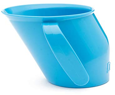Doidy Cup - Offener Trinklernbecher für Babys & Kleinkinder - einzigartige schräge Form - mit Henkelgriffen - Becher für Milch, Wasser & Saft zum Zufüttern/ beim Abstillen - Für Babys ab 3 Monaten (Blau)