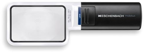 Eschenbach Optik Handlupe mobiluxLED mit LED-Beleuchtung und 4X-Vergrößerung Linsengröße: 75x50mm - Made in Germany