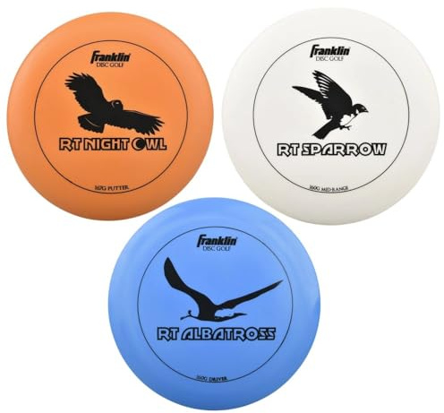 Franklin Sports Pro Disc Golf Discs Set - Equipment Starter Kit - Driver, Mid-Range, Putter Discs inklusive - Full Frolf - Profi Set