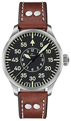 Laco Fliegeruhr, Automatikuhr, Edelstahlgehäuse, Saphirglas, 5 bar, Made in Germany