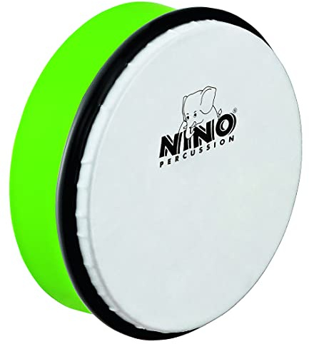 Nino Percussion Hand Drum Instrument - Mittelgroße Handtrommel für Kinder ab 3 Jahren - Durchmesser 8 Zoll (ca. 20 cm) - Kunststoff, Grün (NINO45GG)