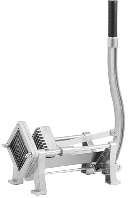 Royal Catering Taglia Patatine Fritte Tagliaverdure RCKS-3 (3 Lame comprese 8x8/10x10/12x12, Azionamento Tramite manopola, Montaggio a Parete o su ripiano, Acciaio Inox, Alluminio)