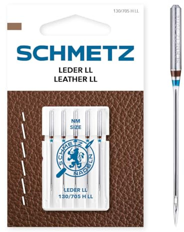SCHMETZ | 5 Nähmaschinennadeln | Leder LL | 130/705 H LL | Nadeldicke 90/14 | auf jeder gängigen Haushaltsnähmaschine einsetzbar