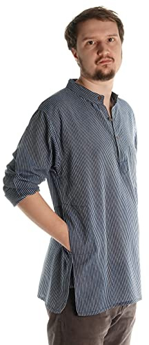 HEMAD Fischerhemd Kurta-Hemd Baumwolle Modell: Anfortas S-XXXL gestreift