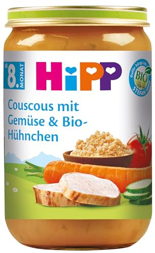 HiPP Couscous mit Gemüse und Bio-Hühnchen, 6er Pack (6 x 220 g)