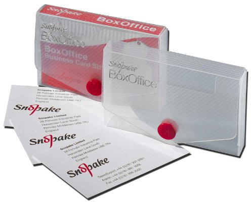 Snopake 15 mm Visitenkartenbox Office - transparent [5 Stück] PP Karten-Aufbewahrungsbox [13729]