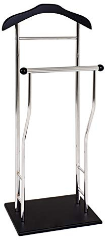 HAKU Herrendiener chrom Schlafzimmer schwarz stiller Diener MDF, Metall - Maße: B 45 x H 110 x T 30 cm, Style: Modern