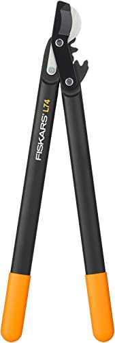 Fiskars PowerGear II Bypass-Getriebeastschere für frisches Holz, Antihaftbeschichtet, Gehärteter Präzisionsstahl, Länge: 55 cm, Schwarz/Orange, L74, 1000582