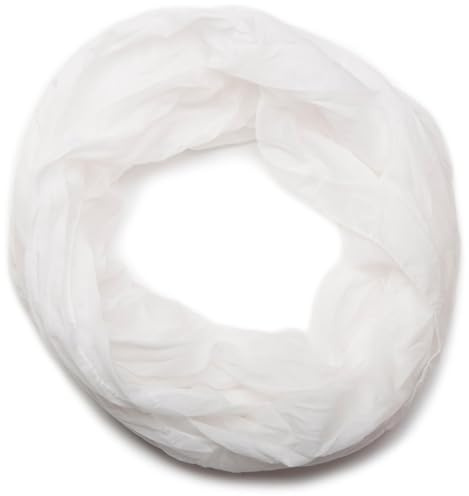 styleBREAKER leichter unifarbener Loop Schlauchschal | Sommerschal aus fließendem Material | Seidiges Halstuch für Damen & Herren | Weich, Luftig & Modisch | 77 x 46 cm, Farbe:Weiß