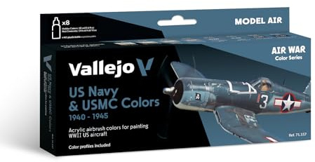 AV Acrylicos Vallejo: Vallejo Model Air USN Set 71157 US Navy & USMC WWII 1940-1945 (8)