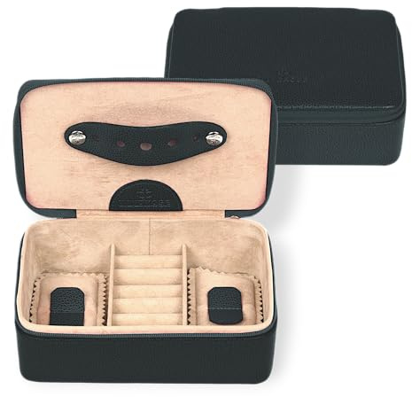 Windrose Schmuckdose Beluga/Leder (schwarz-legacy)