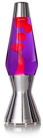 Mathmos Astro Lavalampe in Silber | Britische Erfinder des Designklassikers von 1963 | Lavalampen in Violett und Rot | Handgefertigt in Großbritannien nach höchsten Sicherheitsstandards
