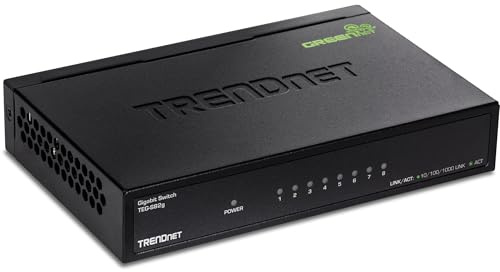 TRENDnet, TEG-S82G, 8-Port Gigabit GREENnet Switch, Ethernet Netzwerk Switch, 8 Gigabit Ethernet 10-100-1000Mbps Ports, 16Gbps Switching Kapazität