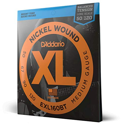 D'Addario E Bass Gitarrensaiten | Saiten E Bass | Bassgitarre Saiten | Saiten E-Bass | DER BELIEBTESTEN SAITENMARKE WELTWEIT | EXL160BT | vernickelter Stahl | Medium (50-120) | Balanced Tension