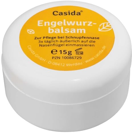 Casida Engelwurzbalsam für Babys & Kinder - Pflegebalsam bei empfindlicher Schnupfennase - mit naturreinen Ölen, natürliche Inhaltsstoffe - 15g